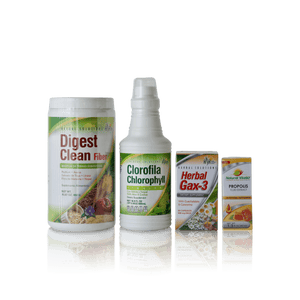 Anti – Gastritis: Digest Clean Fiber, Clorophyll, Herbal Gax-3, Bee Propolis